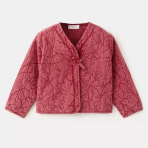 Quilted jacket with embroidered details