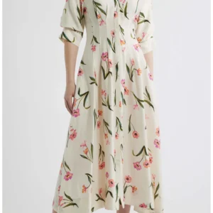 Print Puff Sleeve Maxi Dress