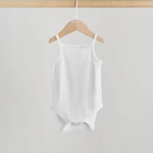 White Vest Baby Bodysuits 5 Pack