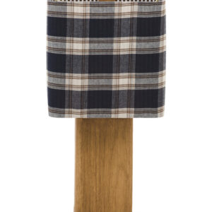 18in Plaid Shade Faux Wood Table Lamp