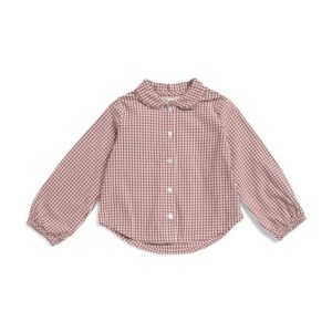 Girls Ruffle Peter Pan Collar Button Down Blouse