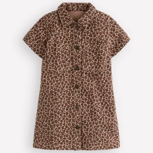 Denim Shirt Dress Leopard