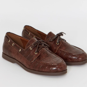 Brown Croc Boat Shoes