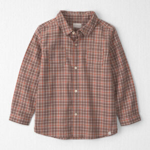 Boys Organic Cotton Flannel Button-Down Shirt