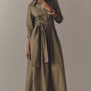 Poplin Shirt Tie-Waist Jumpsuit