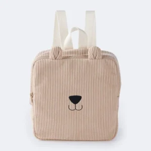 Bear Corduroy Square Backpack