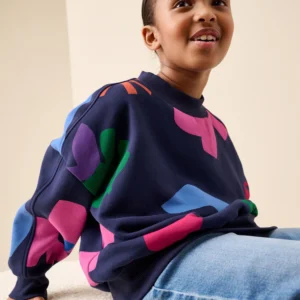 Navy Print Sweatshirt