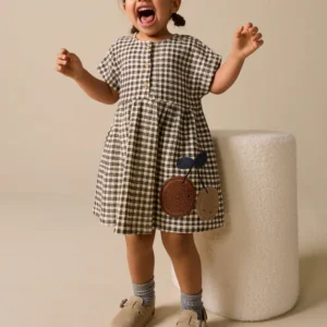 Chocolate Brown Short Sleeve Jersey Dress