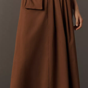 Pleated Cargo Midi Skirt