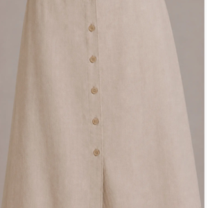 Whipstitch Buttoned Midi Skirt