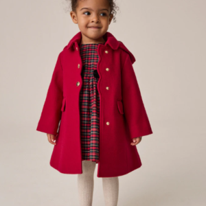 Red Hooded Coat With Wool