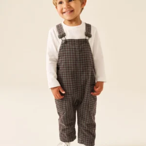 Gingham Corduroy Dungarees