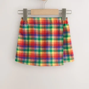 Rainbow Check Skort & Tights Set