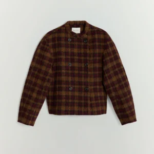 Multi Checked Mao Collar Jacket