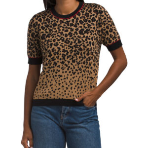 Short Sleeve Jacquard Sweater