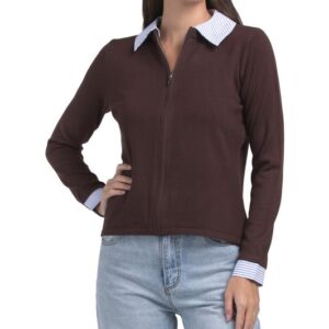 Twofer Zip Cardigan