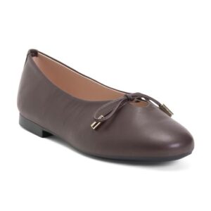 Made In Italy Leather Ballerina Flats